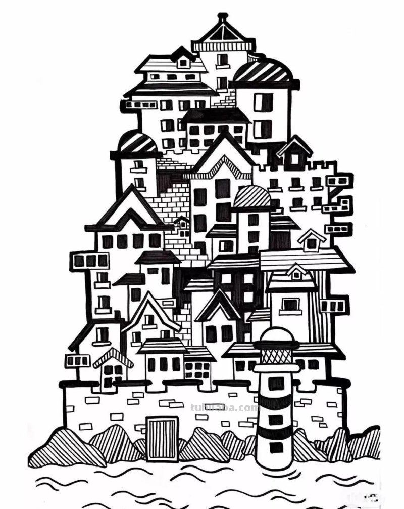 动漫人物，创意素描，黑白彩色线描，组合创意简笔画96张少儿绘画