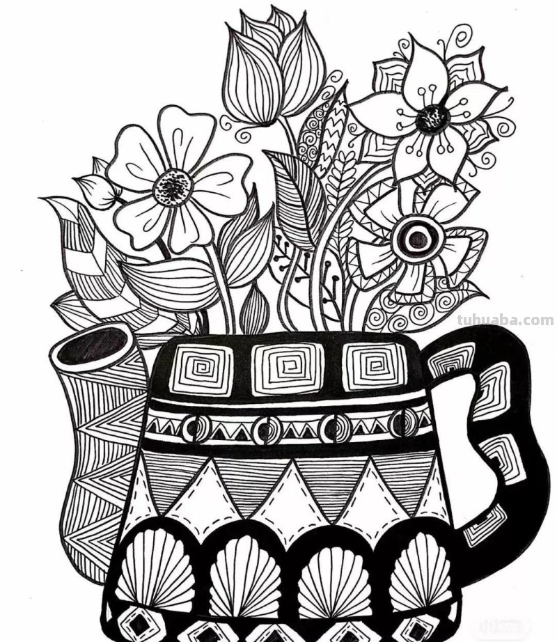 动漫人物，创意素描，黑白彩色线描，组合创意简笔画96张少儿绘画