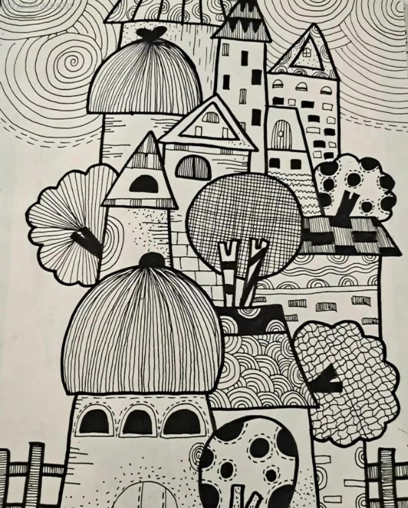 动漫人物，创意素描，黑白彩色线描，组合创意简笔画96张少儿绘画