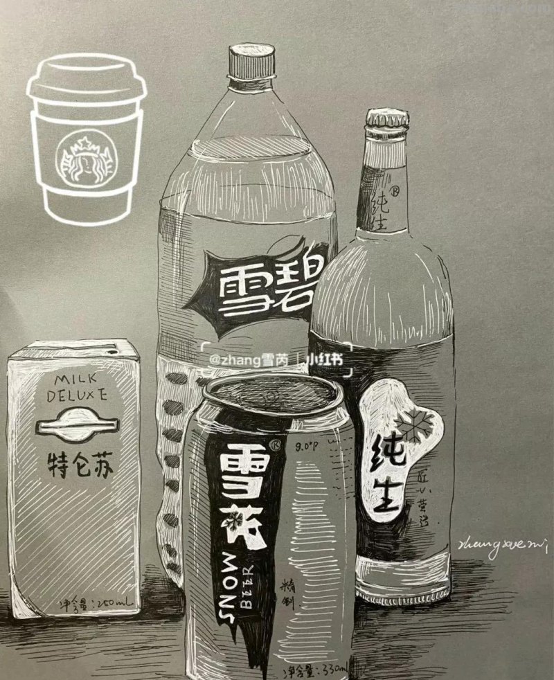 动漫人物，创意素描，黑白彩色线描，组合创意简笔画96张少儿绘画