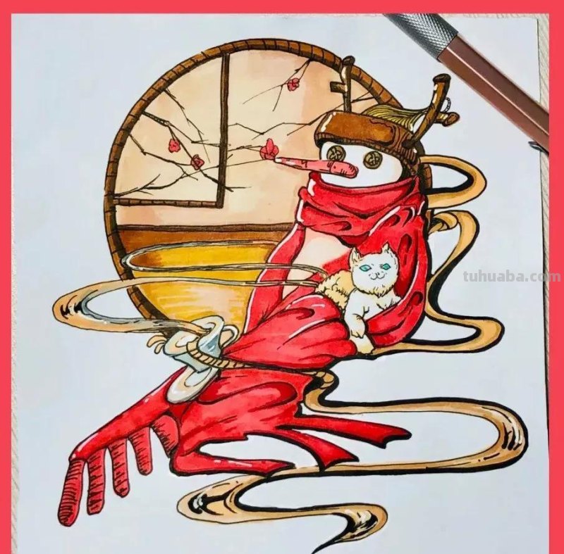 动漫人物，创意素描，黑白彩色线描，组合创意简笔画96张少儿绘画