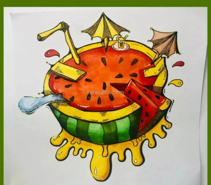 动漫人物，创意素描，黑白彩色线描，组合创意简笔画96张少儿绘画