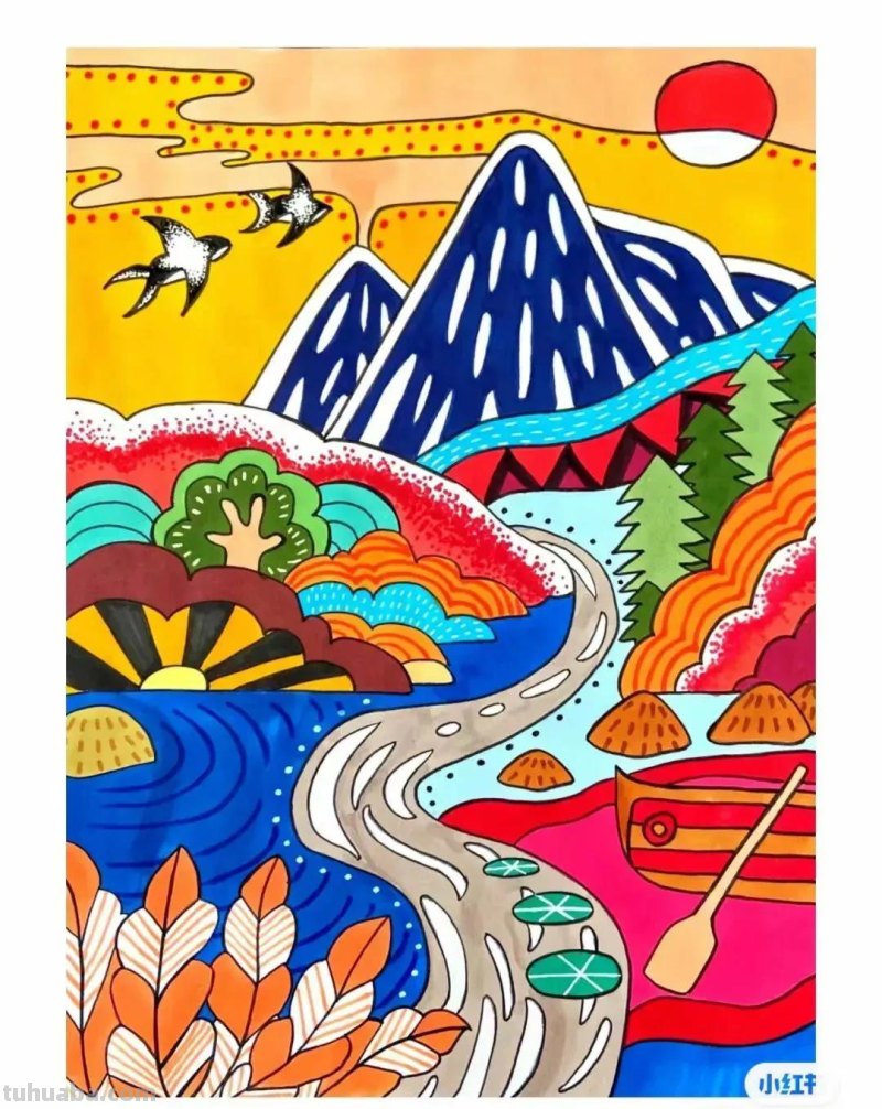 动漫人物，创意素描，黑白彩色线描，组合创意简笔画96张少儿绘画