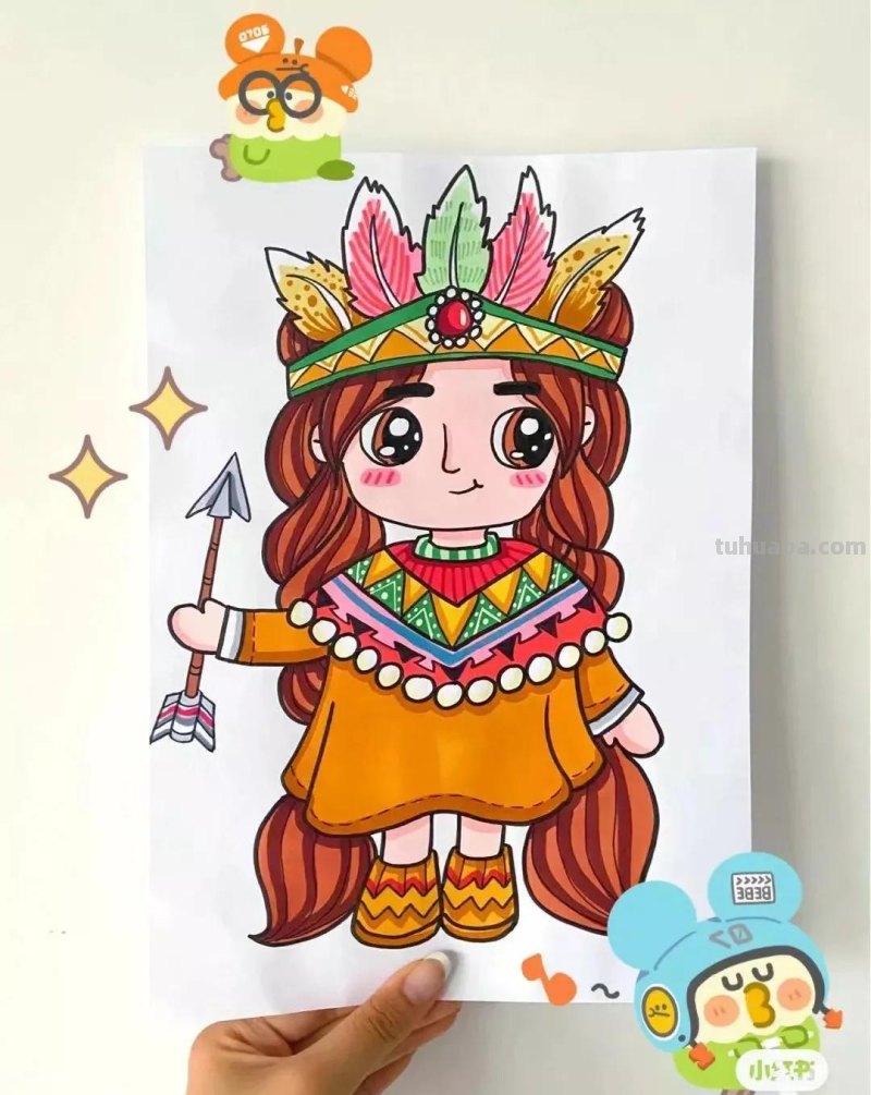 动漫人物，创意素描，黑白彩色线描，组合创意简笔画96张少儿绘画