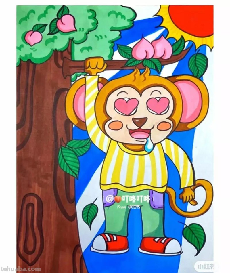 动漫人物，创意素描，黑白彩色线描，组合创意简笔画96张少儿绘画