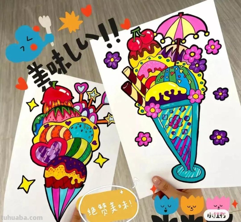 动漫人物，创意素描，黑白彩色线描，组合创意简笔画96张少儿绘画