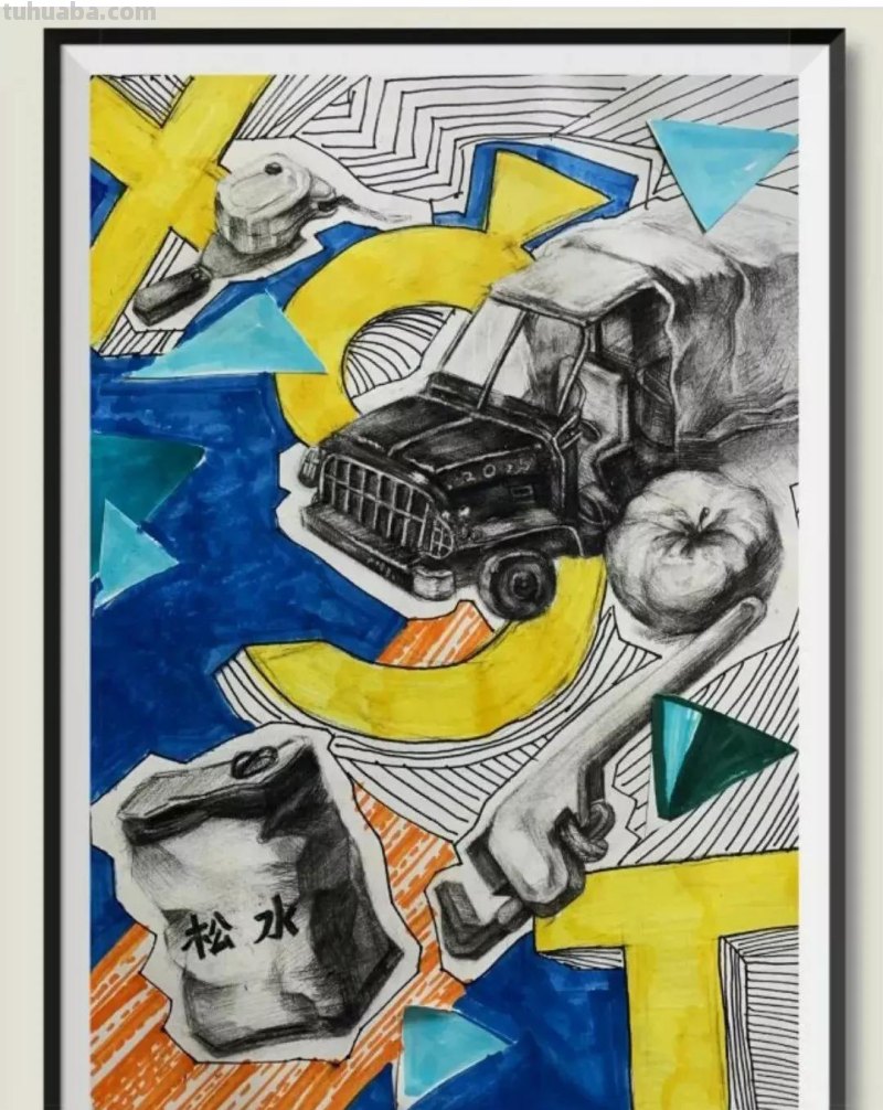 动漫人物，创意素描，黑白彩色线描，组合创意简笔画96张少儿绘画