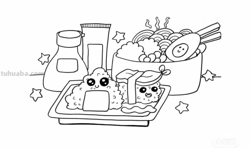 动漫人物，创意素描，黑白彩色线描，组合创意简笔画96张少儿绘画