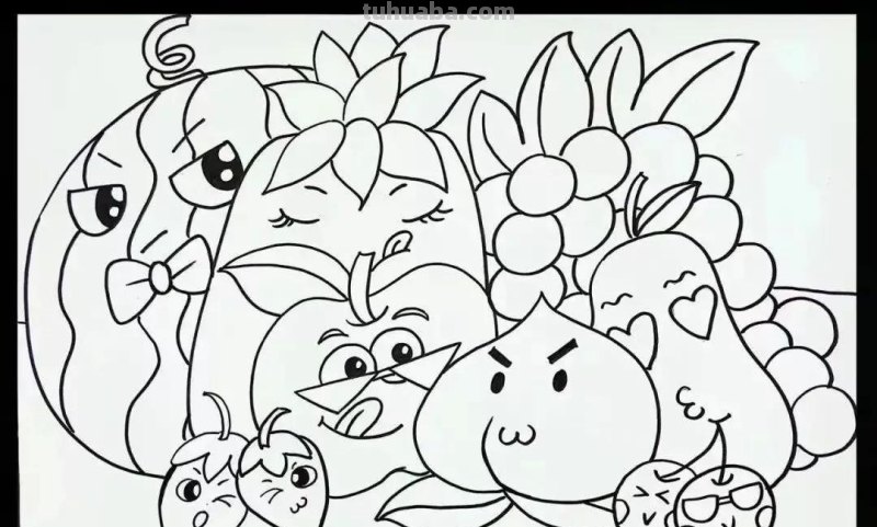 动漫人物，创意素描，黑白彩色线描，组合创意简笔画96张少儿绘画