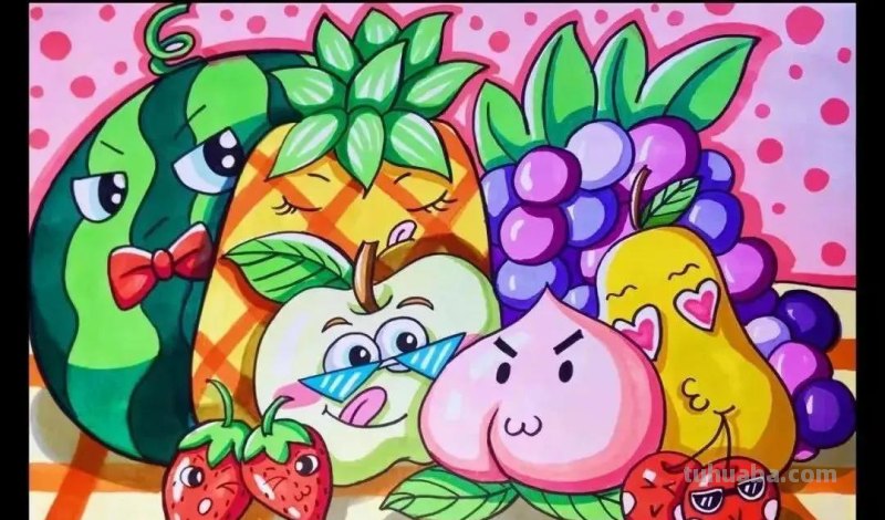 动漫人物，创意素描，黑白彩色线描，组合创意简笔画96张少儿绘画