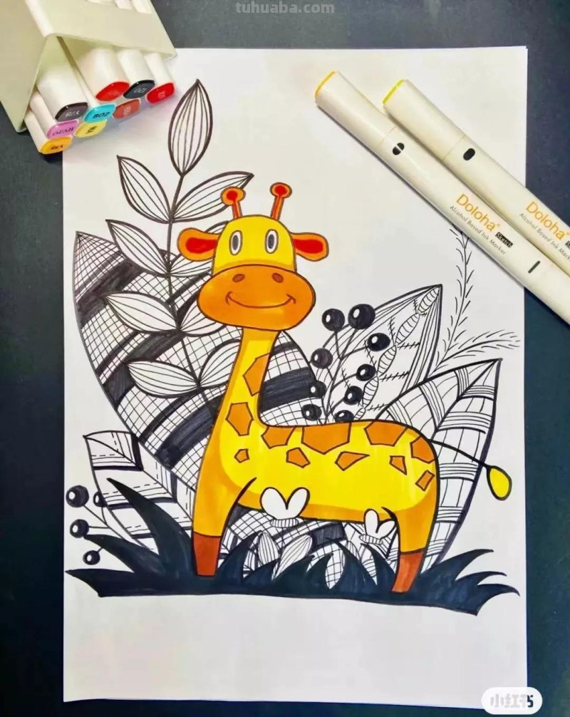 动漫人物，创意素描，黑白彩色线描，组合创意简笔画96张少儿绘画