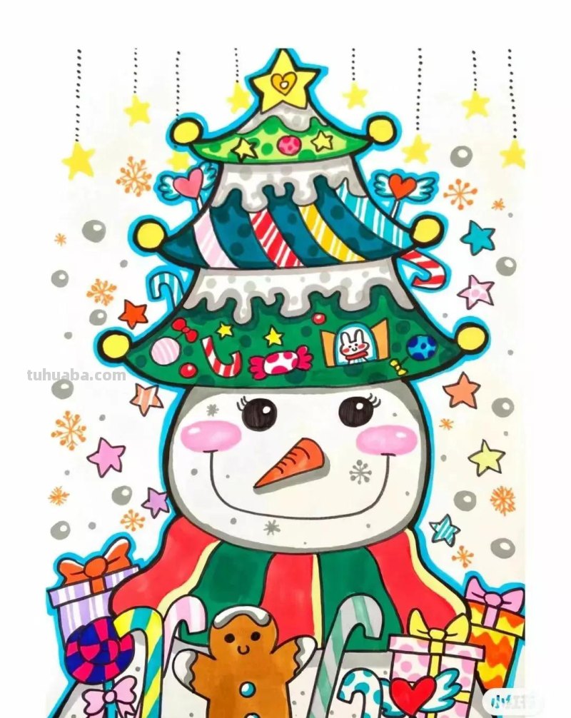 动漫人物，创意素描，黑白彩色线描，组合创意简笔画96张少儿绘画