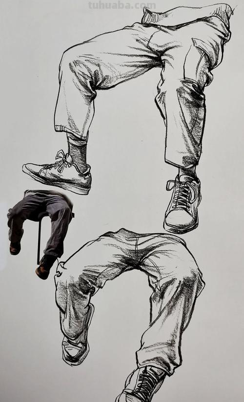 光影速写腿 怎样才能做到把速写人物的衣服裤子表现得很生动？
