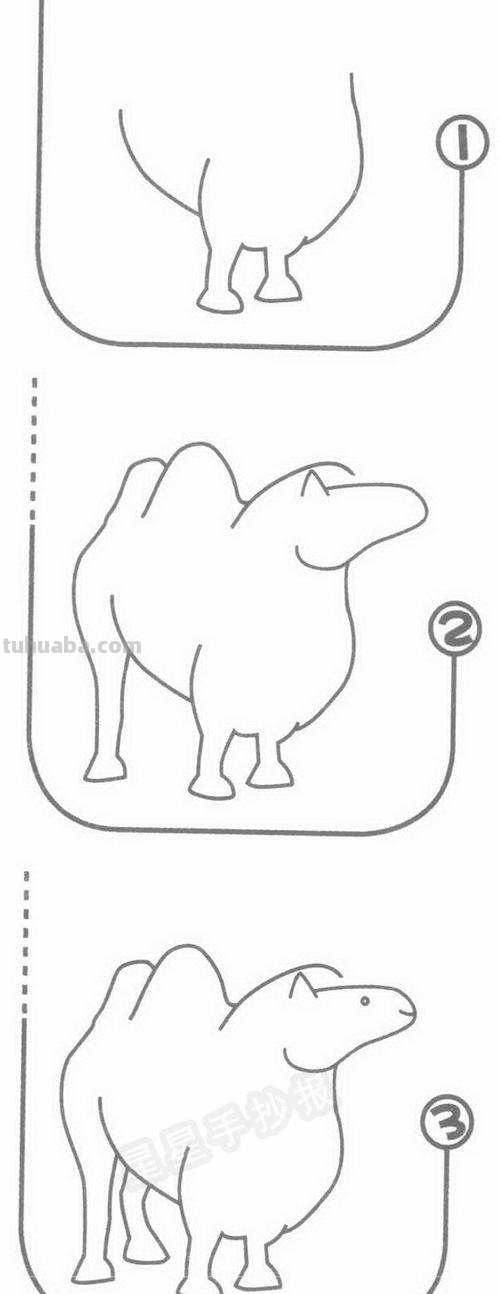 骆驼怎么画简笔画 一只骆驼一张嘴两只耳朵四条腿?