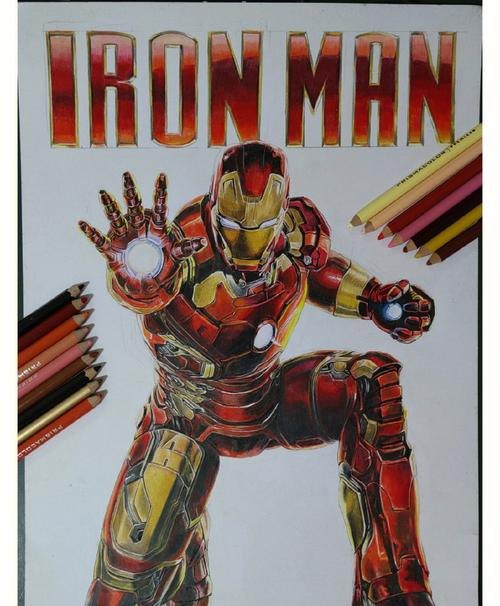 彩铅怎么画步骤视频 如何手绘出复仇者联盟英雄——钢铁侠？