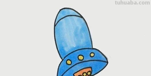 每天学一幅简笔画-宇宙飞船简笔画步骤图片教程