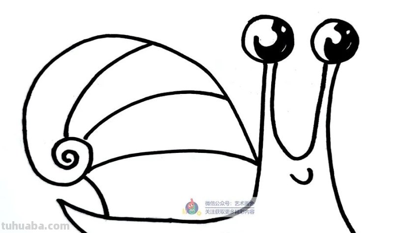儿童画教程 - 综合创意画-小小蜗牛慢慢爬