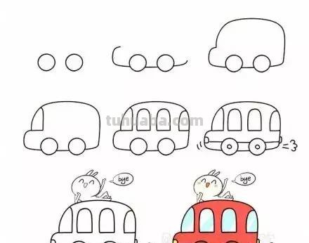 暑期学习简笔画-交通工具简笔画