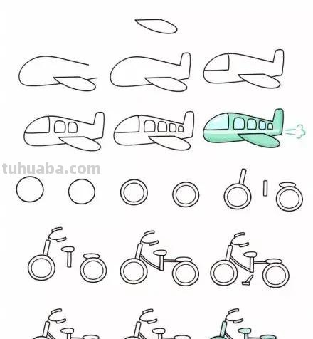 暑期学习简笔画-交通工具简笔画