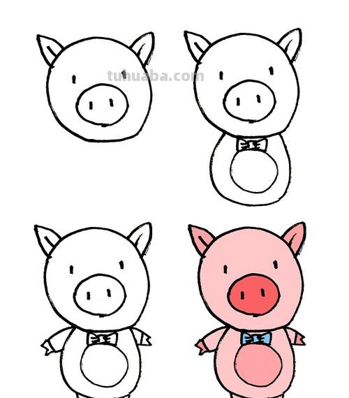 猪简笔画怎么画 幼儿简笔画小猪的画法?
