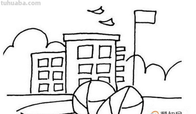 学校简笔画怎么画 画一画心目中的学校？
