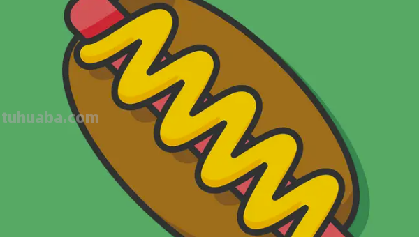 热狗怎么画简单又漂亮