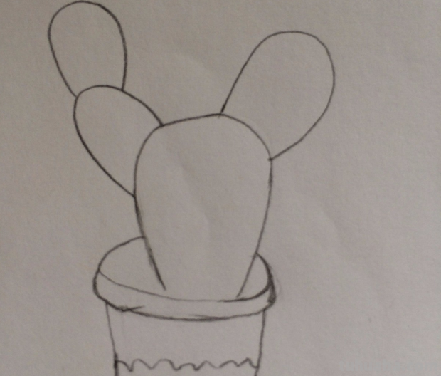 如何画出一个仙人掌