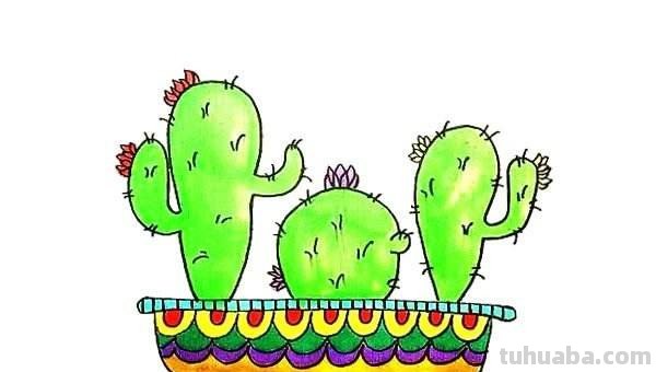 如何画出一个仙人掌