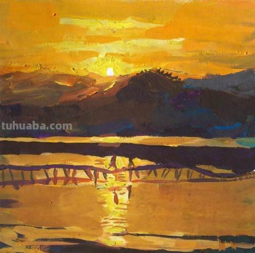 如何用水粉调出美丽的风景色彩及天空色彩？ 