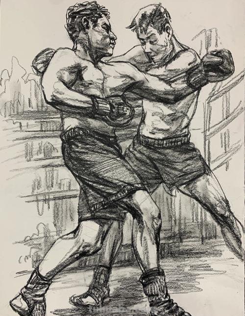 拳击男速写 拳击一年能练什么程度？