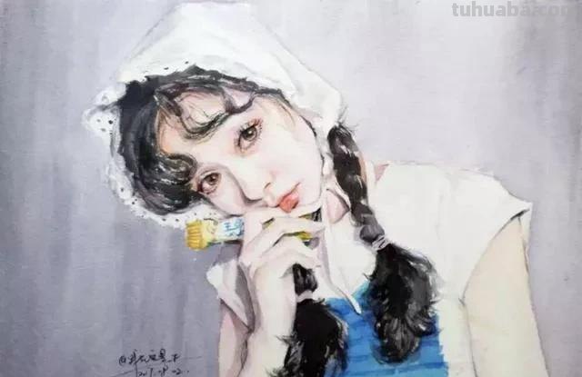 淡雅清透少女水彩手绘 - 柏杨人物绘画集
