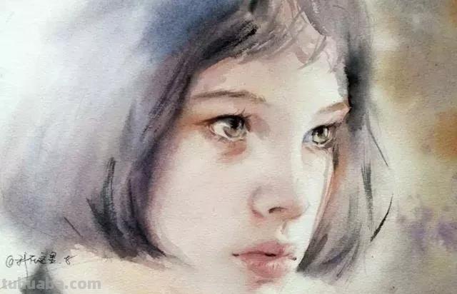 淡雅清透少女水彩手绘 - 柏杨人物绘画集