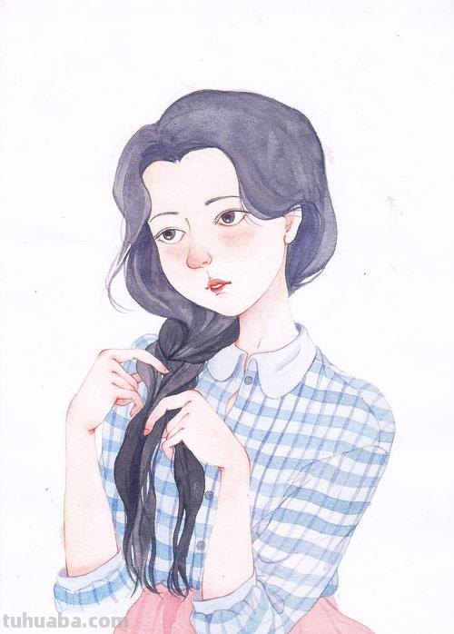 淡雅清透少女水彩手绘 - 柏杨人物绘画集