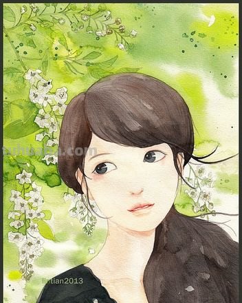 淡雅清透少女水彩手绘 - 柏杨人物绘画集