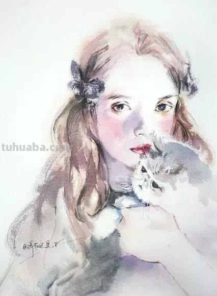 淡雅清透少女水彩手绘 - 柏杨人物绘画集