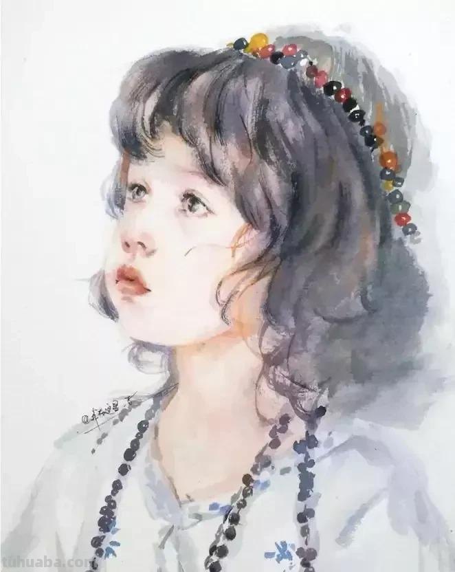 淡雅清透少女水彩手绘 - 柏杨人物绘画集