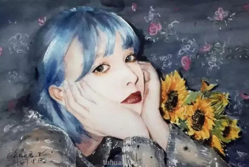 淡雅清透少女水彩手绘 - 柏杨人物绘画集