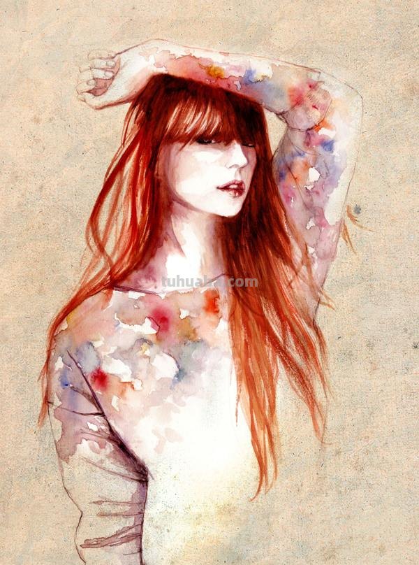 Sarah Bochaton 的时尚水彩人物插画