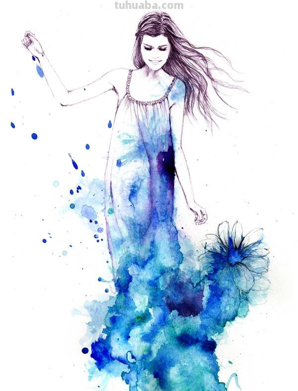 Sarah Bochaton 的时尚水彩人物插画