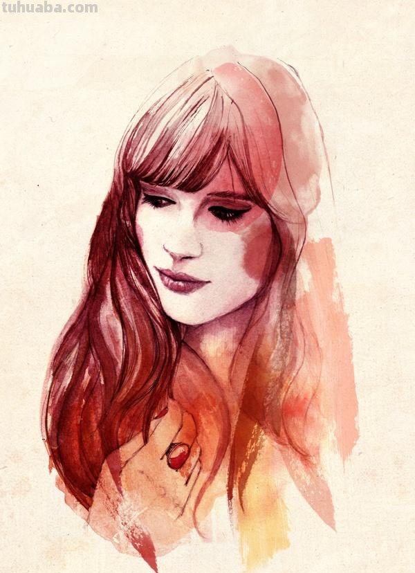 Sarah Bochaton 的时尚水彩人物插画