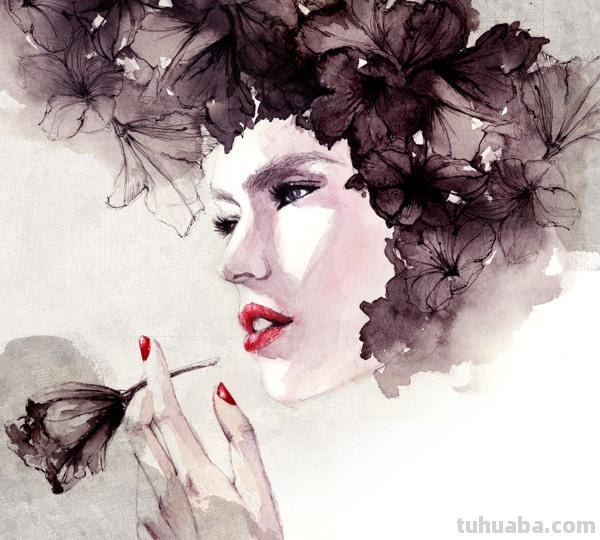 Sarah Bochaton 的时尚水彩人物插画