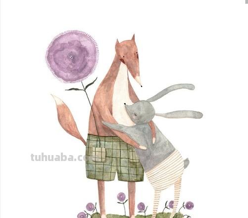 一组清新治愈的水彩手绘插画作品，每一个画面都很温暖