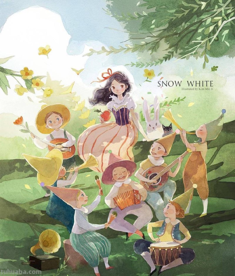 水彩手绘插画，温馨唯美淡雅，美轮美奂的童话国度