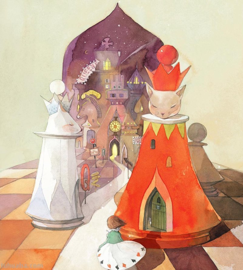 水彩手绘插画，温馨唯美淡雅，美轮美奂的童话国度