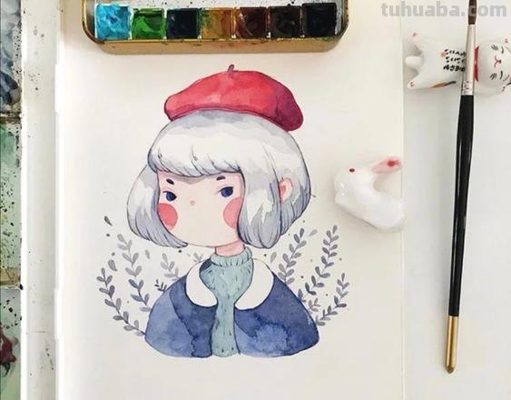 简单水彩小插画 这样的水彩作品 才适合新手