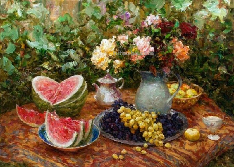 乌克兰画家米哈·林科静物花卉油画欣赏