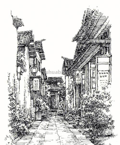 长条古城速写 如何画风景速写？画老房子建筑风景速写步骤？