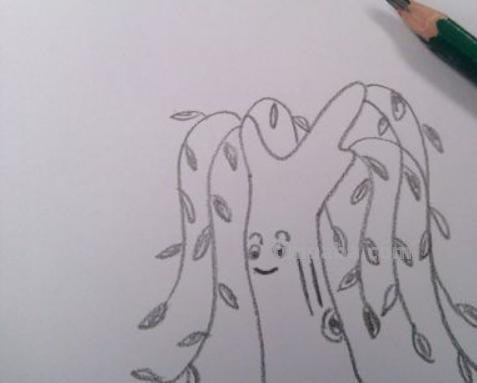 简笔画柳树怎么画 如何画柳树枝条？