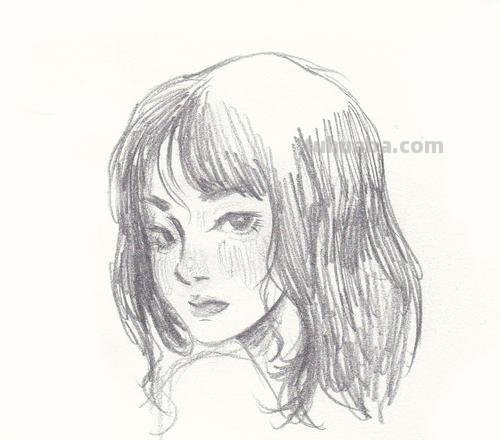 速写头像女孩 速写，人头，简单，步骤？