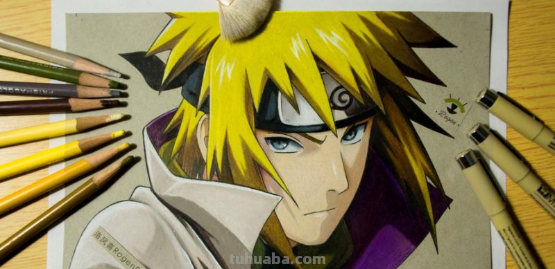 怎么画彩铅漫画男生 彩铅画动漫人物火影忍者?